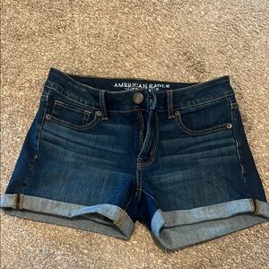 American Eagle Outfitters Blue Jean Shorts Mid-Rise Cuffed